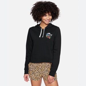 Hurley Black Tropical Print Full Zip Hoodie Womens Size S Coconut Girl Surfer
